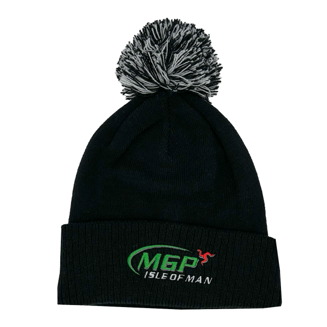 MANX GRAND PRIX - BLACK/WHITE BOBBLEHAT 24MGP-BW